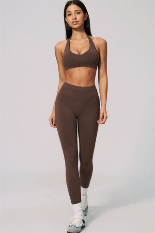 The Velvetine Halter Sports Bra Leggings 2-Piece Set