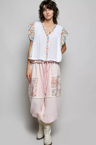 POL V-Neck Floral Ruffle Sleeve Blouse - Glamourous Grace