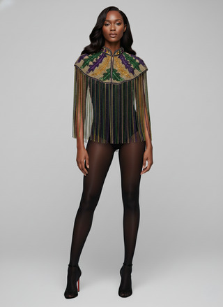 Big Chief Plume Cape - Glamourous Grace
