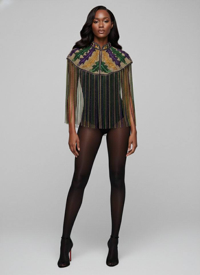Big Chief Plume Cape - Glamourous Grace