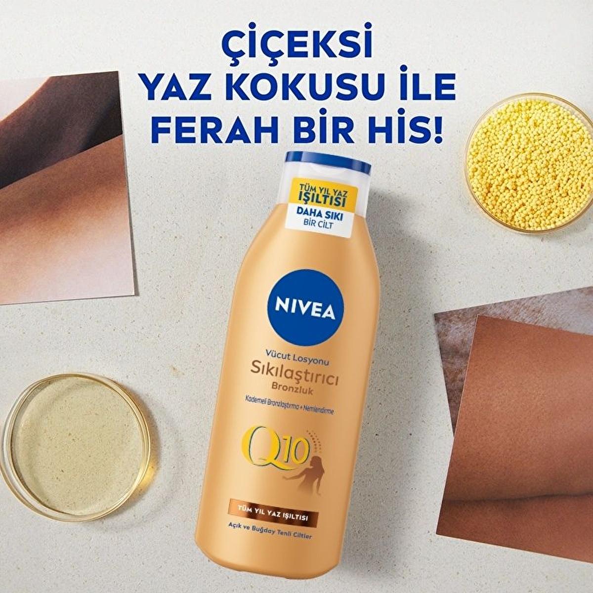 Nivea Nivea Q10 Firming & Tanning Body Lotion - Moisturizing, Sunless Tan, Firming Body Care for Fair to Medium Skin Tones - Glamourous Grace