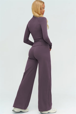 The Twirl Zip Jacket Halter Tank Top New Straight Leg Pants 3-Piece Set
