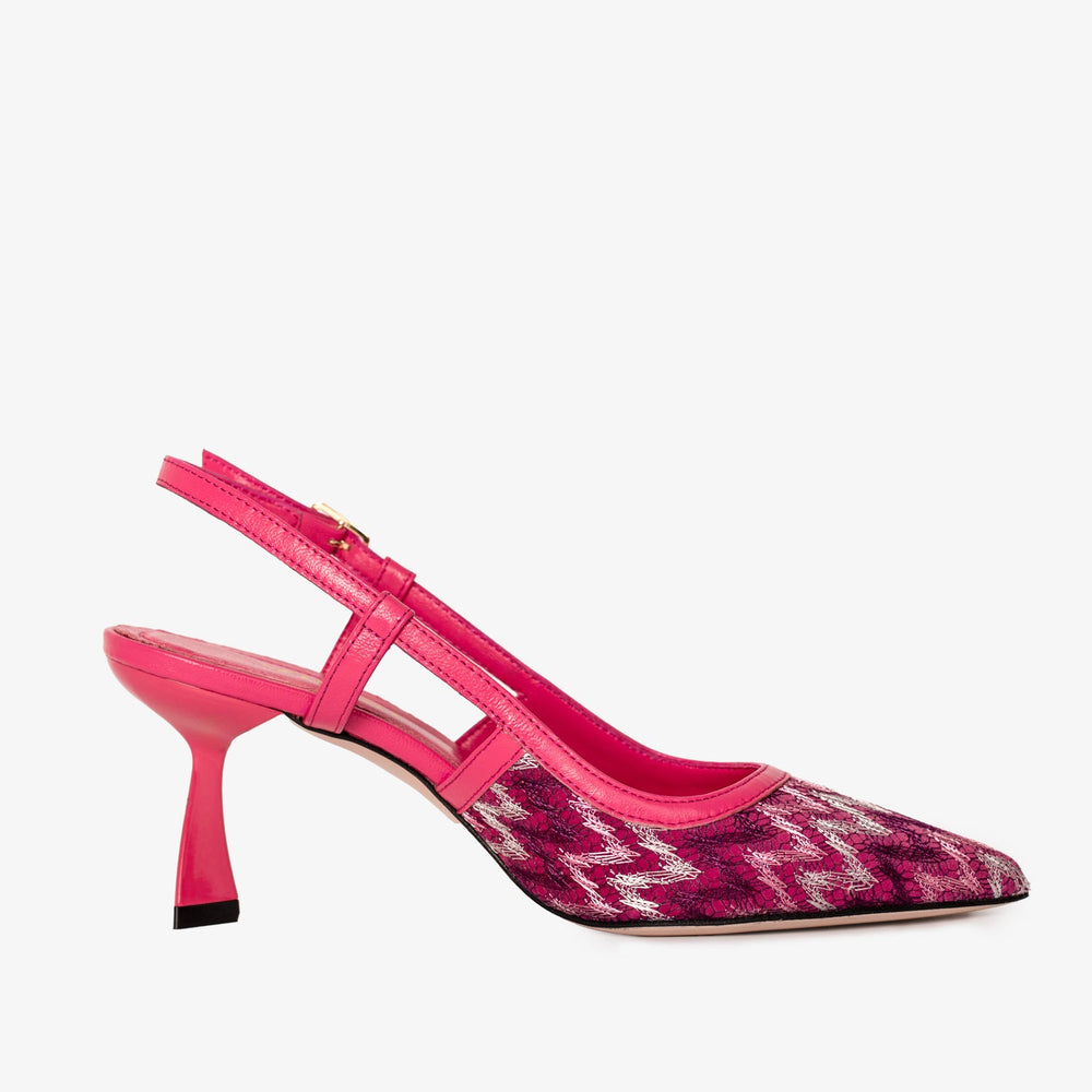 The Napoli Fuchsia Leather Slingback Women Sandal - Glamourous Grace