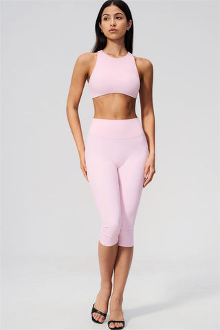 The Twirl Open Back Sports Bra Capri Leggings 2-Piece Set
