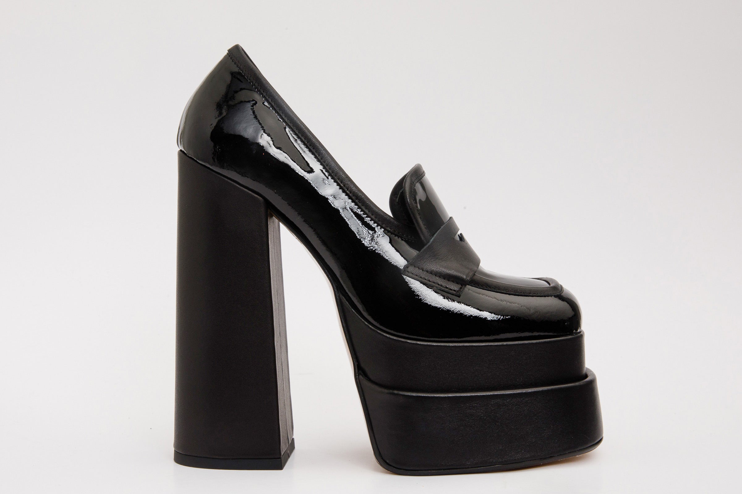 The Latino Black Leather Platform Heel Pump Women Shoe Final Sale! - Glamourous Grace