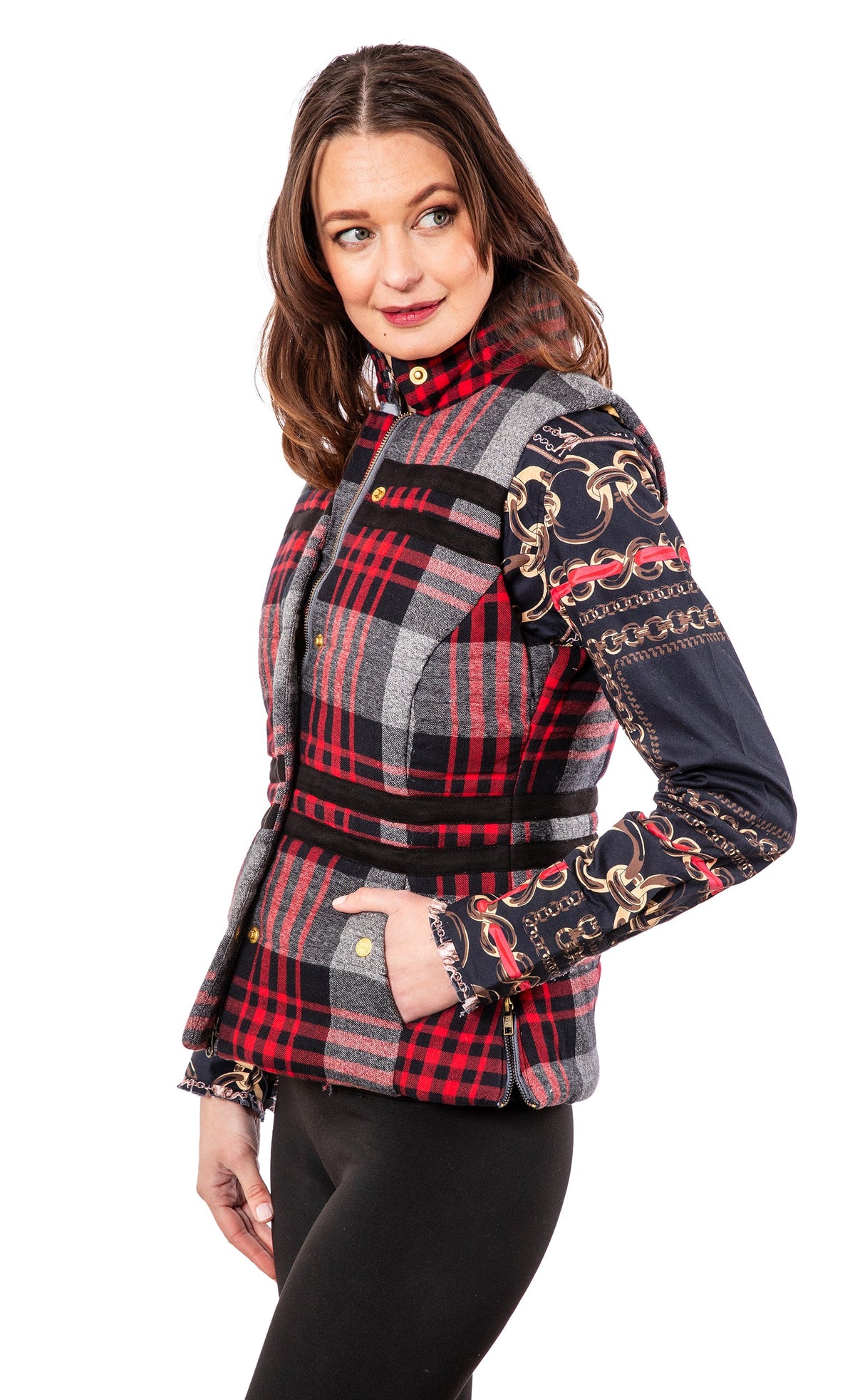 Rosey Vest Grey Plaid Flannel - Glamourous Grace