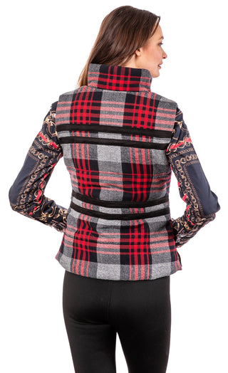 Rosey Vest Grey Plaid Flannel - Glamourous Grace