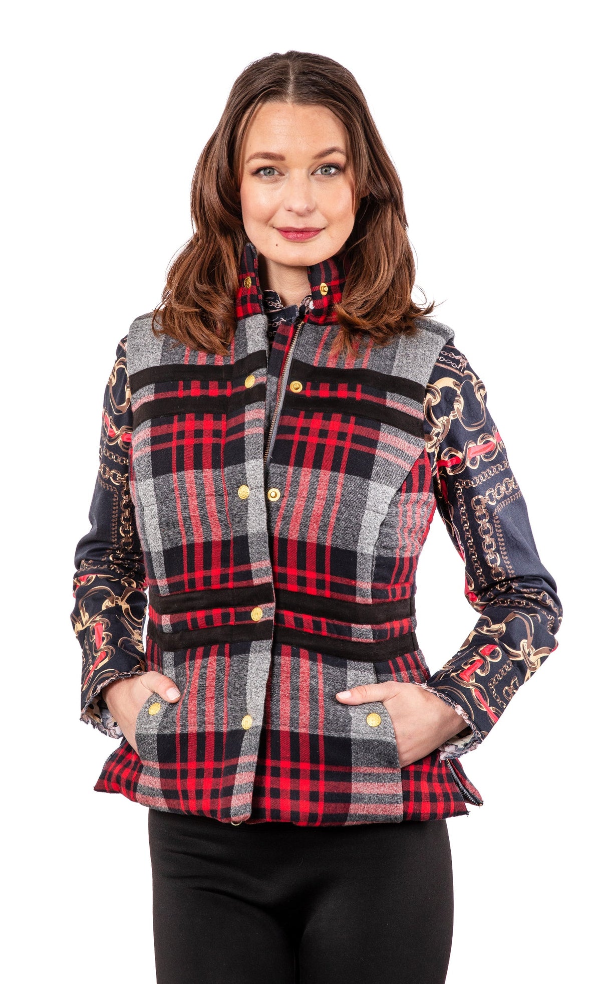 Rosey Vest Grey Plaid Flannel - Glamourous Grace