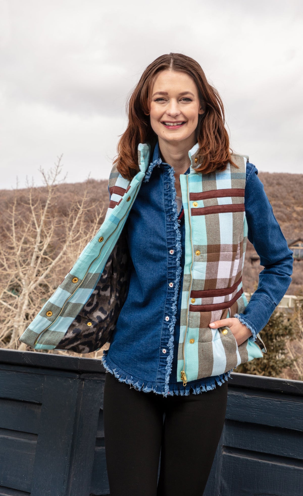 Rosey Vest Plaid Flannel - Glamourous Grace
