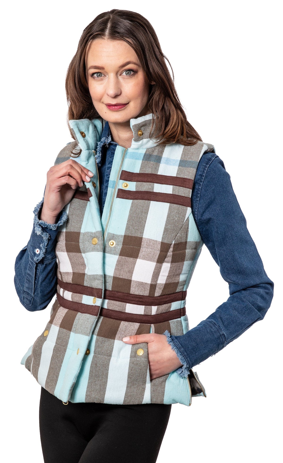 Rosey Vest Plaid Flannel - Glamourous Grace