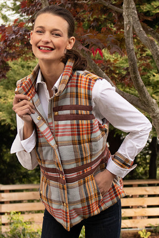 Rosey Vest Multi Plaid - Glamourous Grace