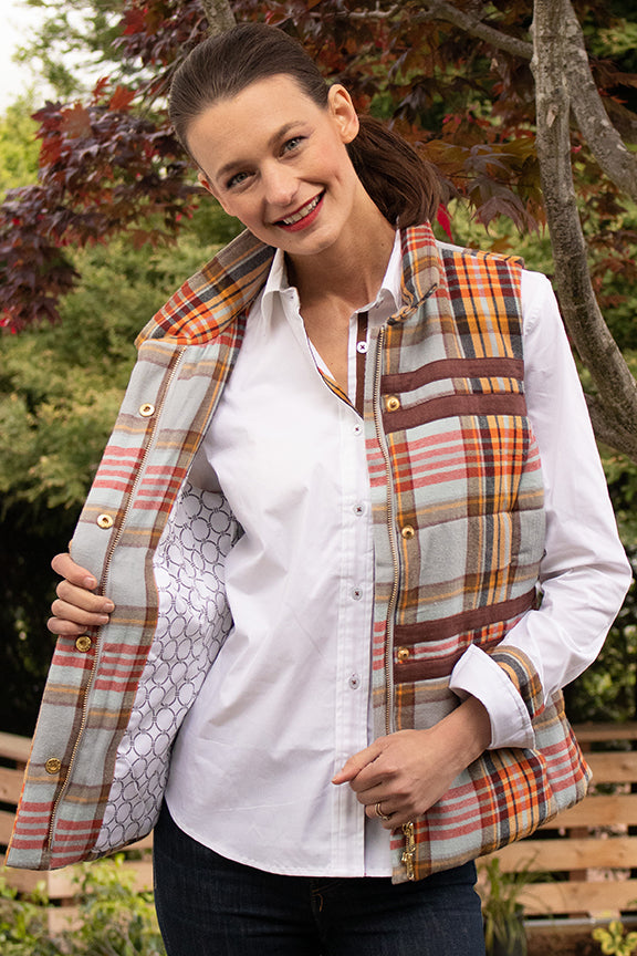Rosey Vest Multi Plaid - Glamourous Grace