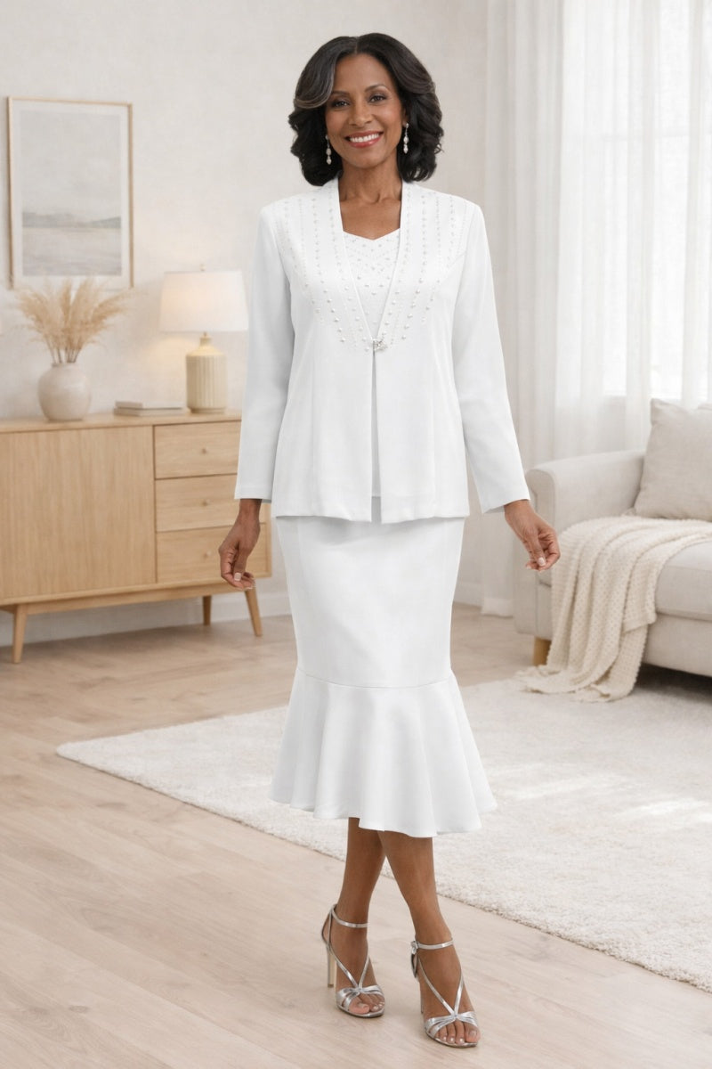 CLEARANCE - Hosanna 5558 Modest 3-Piece Outfit Set Ankle Length (Size L) - Glamourous Grace