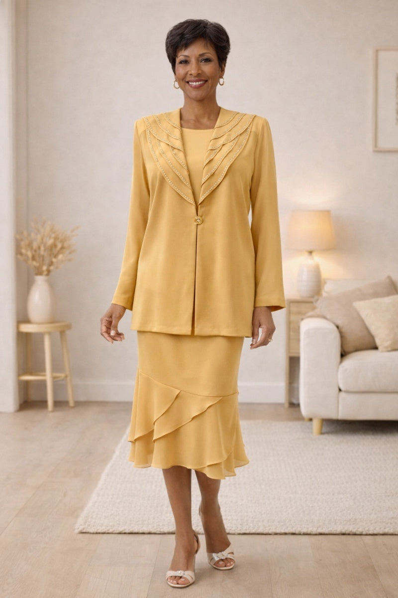 CLEARANCE - Hosanna 5567 Modest 3-Piece Outfit Set Ankle Length (Size L) - Glamourous Grace