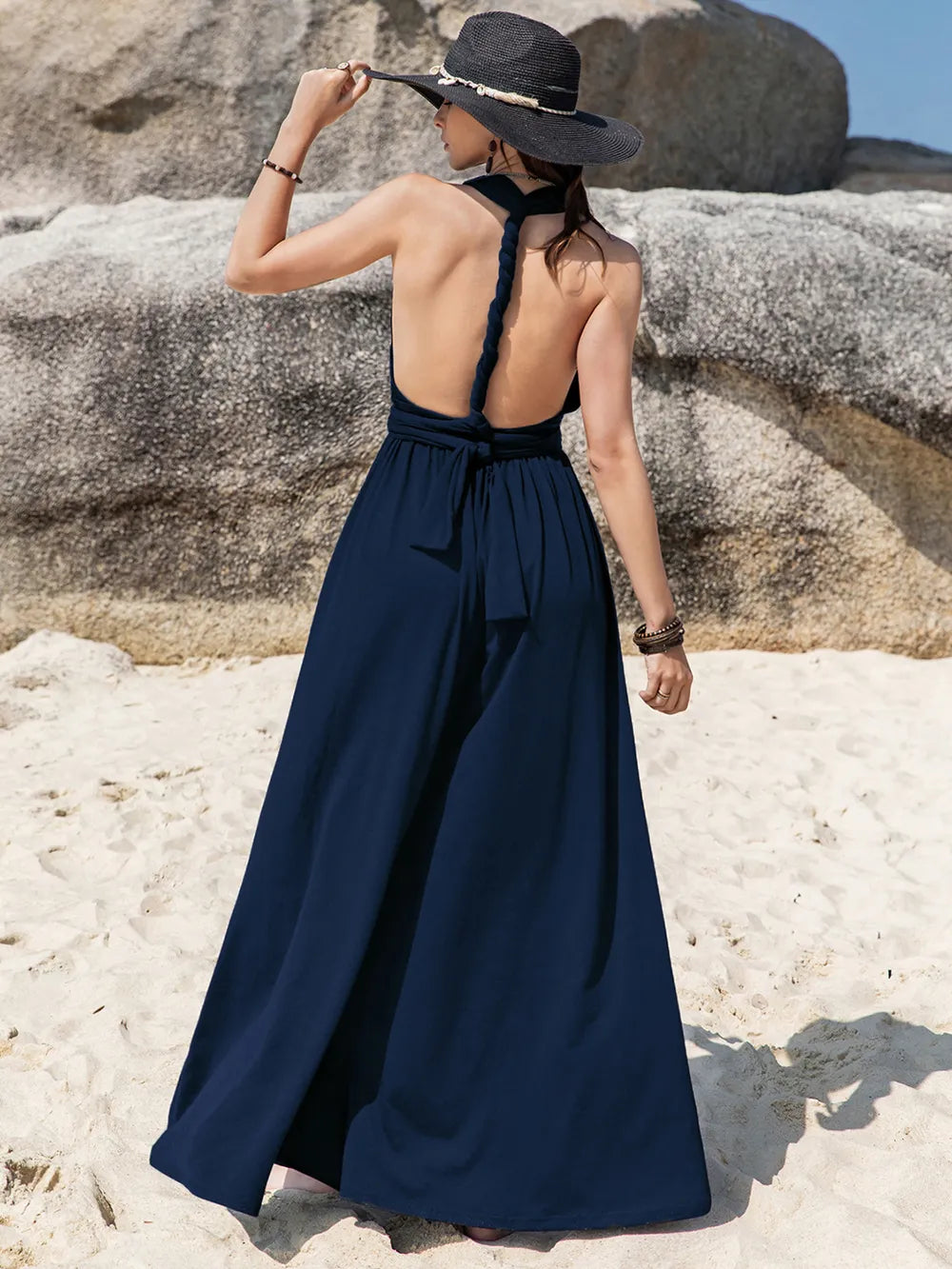 Surplice Wide Leg Jumpsuit with Free Tie - Glamourous Grace