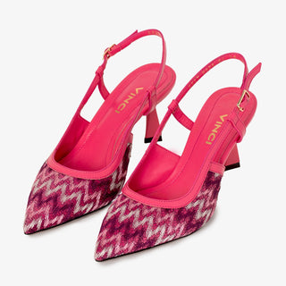 The Napoli Fuchsia Leather Slingback Women Sandal - Glamourous Grace