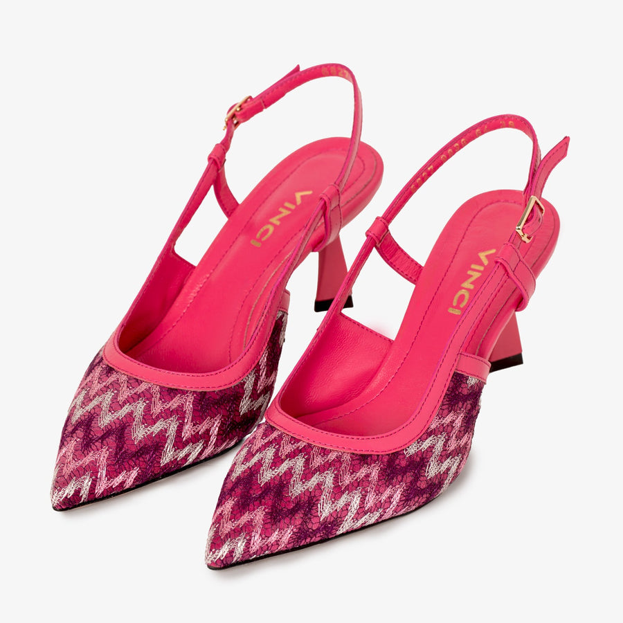 The Napoli Fuchsia Leather Slingback Women Sandal - Glamourous Grace