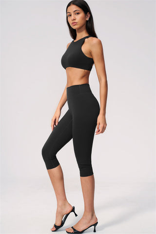 The Twirl Open Back Sports Bra Capri Leggings 2-Piece Set