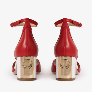 The Noella Red Leather Women Sandal - Glamourous Grace