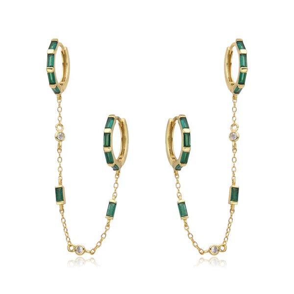 Maya Double Hoop Earring | Gold Sterling Silver - Glamourous Grace