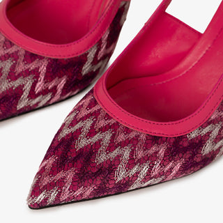 The Napoli Fuchsia Leather Slingback Women Sandal - Glamourous Grace