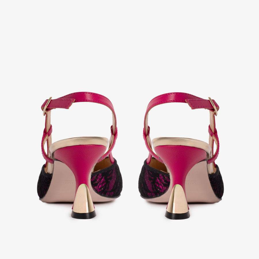 The Bali Fuchsia Leather Slingback Women Sandal - Glamourous Grace
