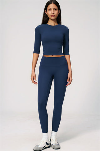 The Natalia Half-Sleeve Top Leggings 2-Piece Set
