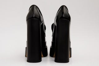 The Latino Black Leather Platform Heel Pump Women Shoe Final Sale! - Glamourous Grace