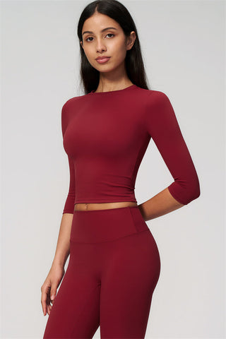 The Natalia Half-Sleeve Top Capri Leggings 2-Piece Set