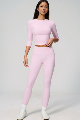 The Natalia Half-Sleeve Top Leggings 2-Piece Set
