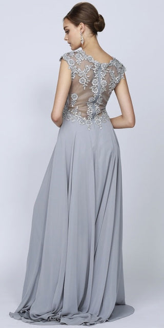 Juliet 585 A-Line Gown Cap Sleeve Empire Waist Full Length