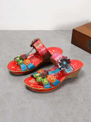 Valery Retro Floral Embossing Slippers