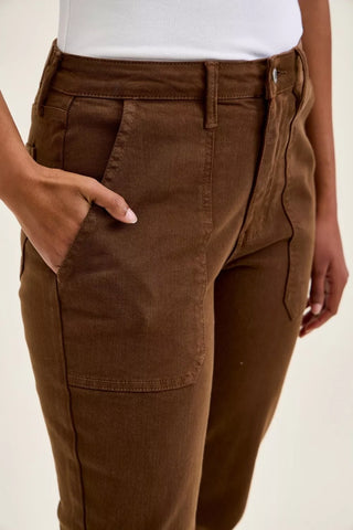 Judy Blue High Waist Aurora Weekender Mahogany Jeans with Knee Darts