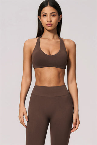 The Velvetine Halter Sports Bra Flared Leggings 2-Piece Set