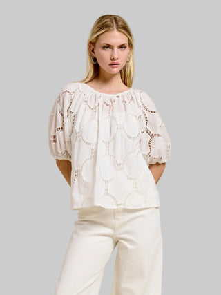 Bloom Eyelet White Blouse - Glamourous Grace