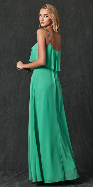 Juliet 591 Long Bridesmaid Dress Ruffled Bodice