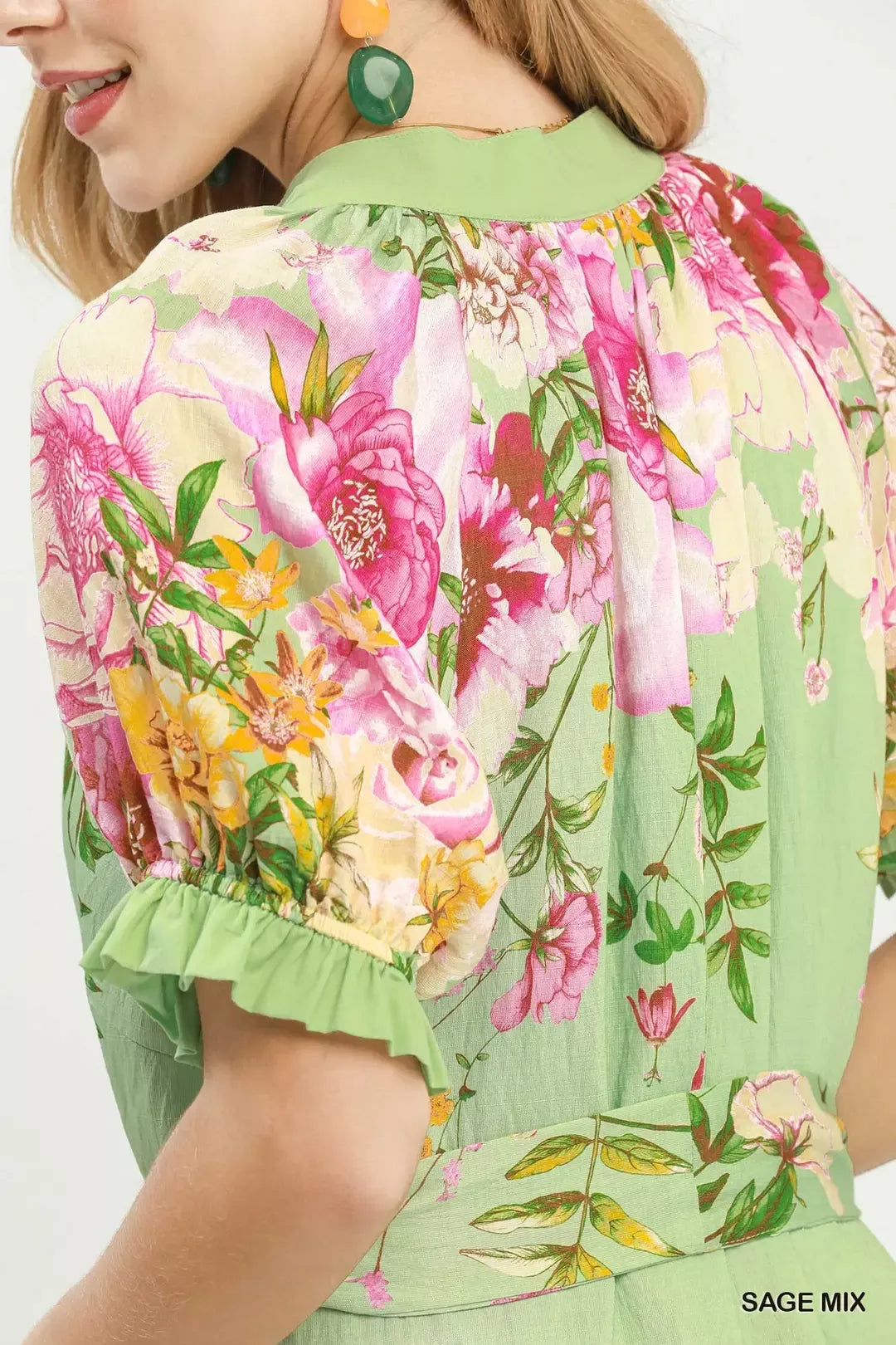Umgee Mix Floral Border Print Midi Dress - Glamourous Grace