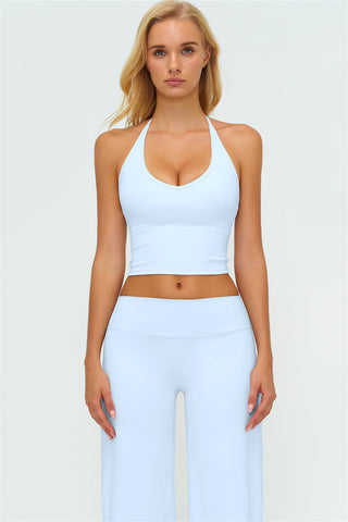 The Twirl Halter Tank Top New Straight Leg Pants 2-Piece Set
