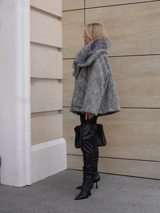 Pre-Order. Ships September 2026. Ares Genuine Fur Trim Down Fill Mohair Parka