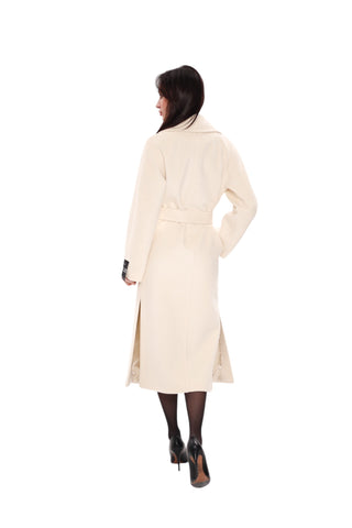 Premium 100% Australian Merino Wool Coat in Marshmallow