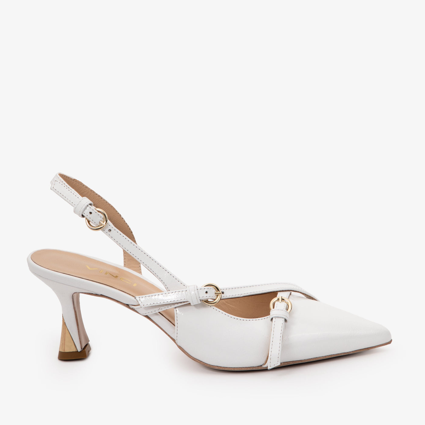 The Atlantic White Leather Slingback Women Sandal - Glamourous Grace