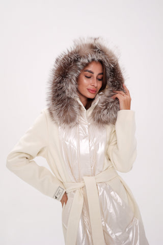 Saga® Furs Silver Fox Wool Alpaca Freudenberg Comfortemp® Coat