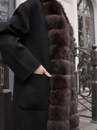 Brackley Genuine Polar Fox Fur Double Face Coat