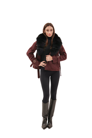 Genuine Polar Fox Eco Suede Jacket