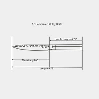 5" Hammered Utility Knife