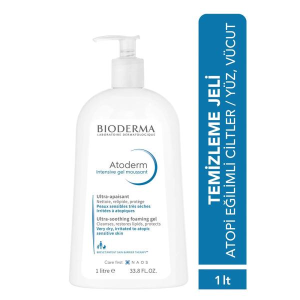 Bioderma Atoderm Intensive Foaming Gel Cleanser for Dry Skin - Fragrance-Free, 1L - Glamourous Grace
