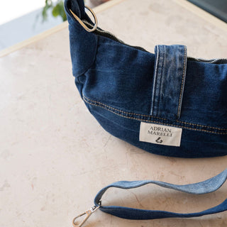 Brooklyn Crescent — Upcycled Denim Crossbody