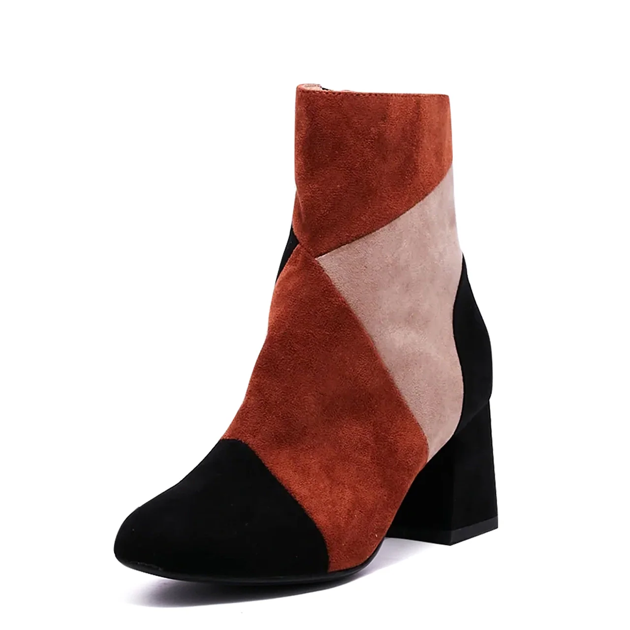 Marino Patchwork Suede Booties