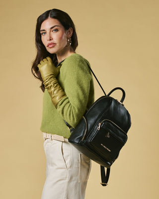 Martina (black) - Italian calf leather women's backpack - Glamourous Grace