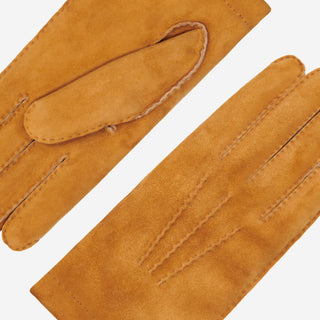 Beatrice  - Italian suede leather gloves with luxurious natural sheep fur lining - Glamourous Grace